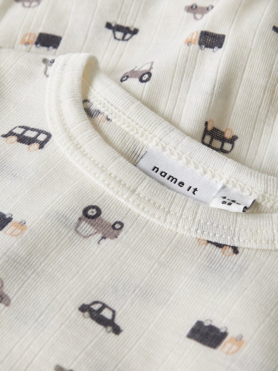name it baby WANG WOOL NEEDLE LS BODY NOOS - Snow White | Small cars | Torgunns Barneklær AS