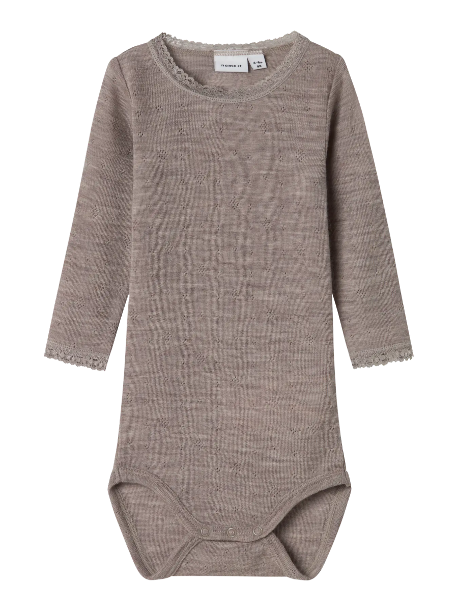 name it baby WANG WOOL NEEDLE LS BODY SOLID NOOS - Satellite | Torgunns Barneklær AS