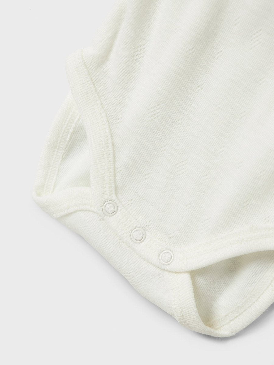 name it baby WANG WOOL NEEDLE LS BODY W/COLLAR - Snow White | Torgunns Barneklær AS