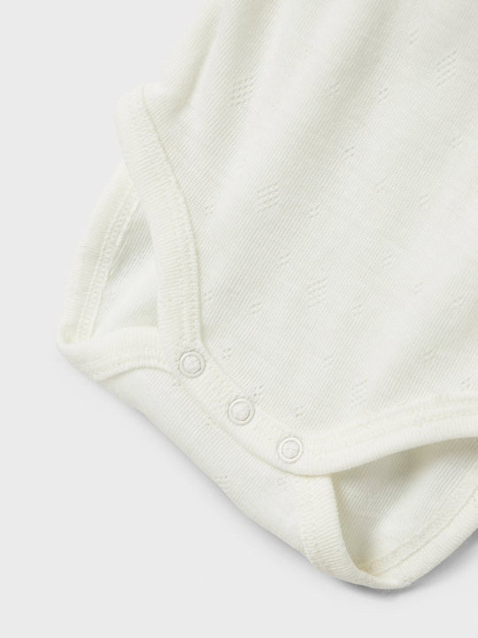 name it baby WANG WOOL NEEDLE LS BODY W/COLLAR - Snow White | Torgunns Barneklær AS