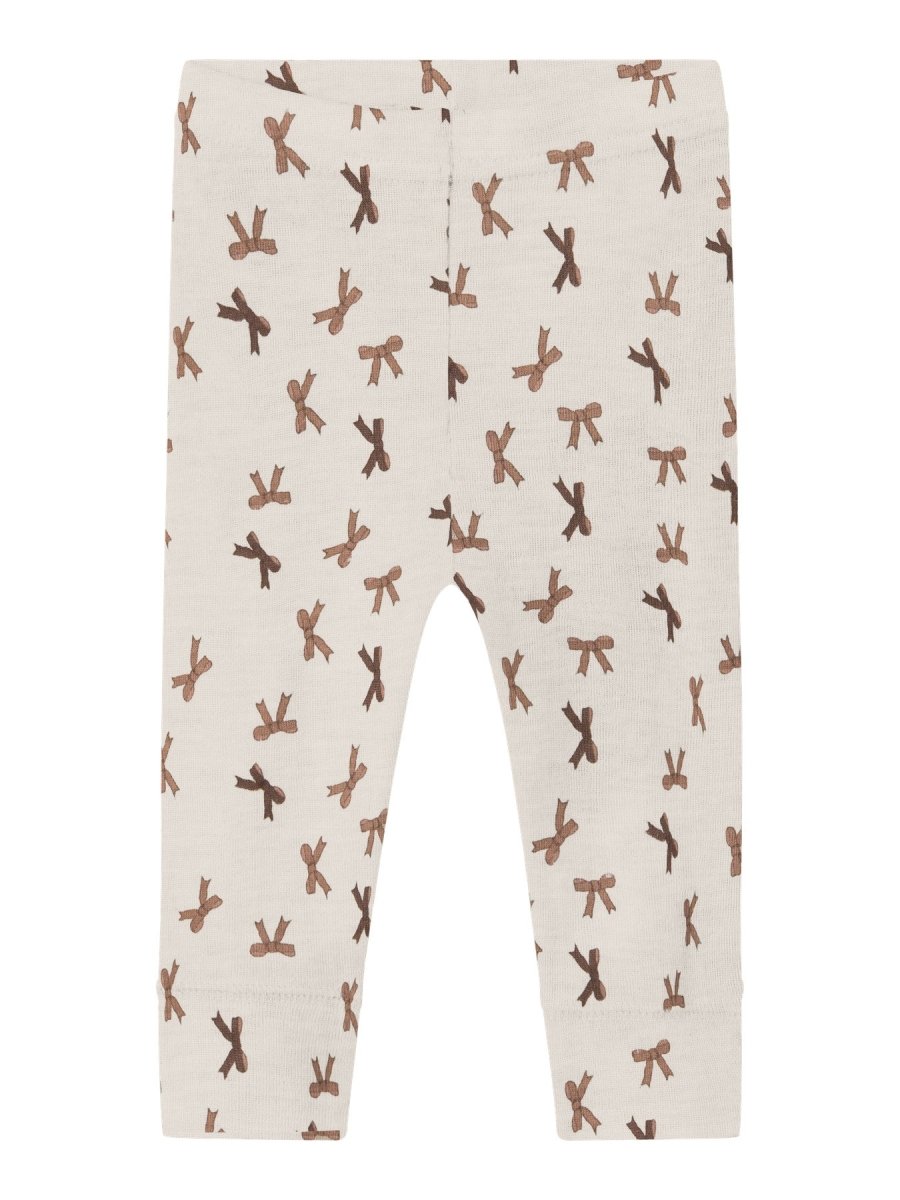 name it baby WANG WOOL RIB LEGGING AOP - Snow White | Bows | Torgunns Barneklær AS