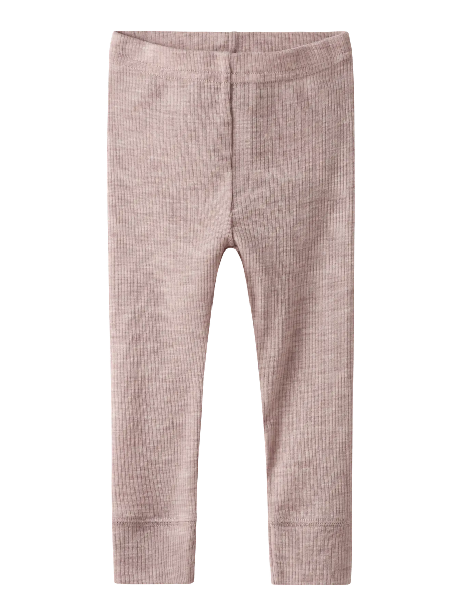 name it baby WAX WOOL RIB LEGGING NOOS - Shadow Gray | Torgunns Barneklær AS