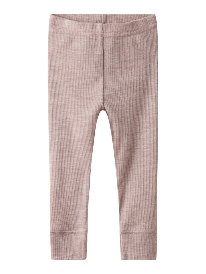 name it baby WAX WOOL RIB LEGGING NOOS - Shadow Gray | Torgunns Barneklær AS