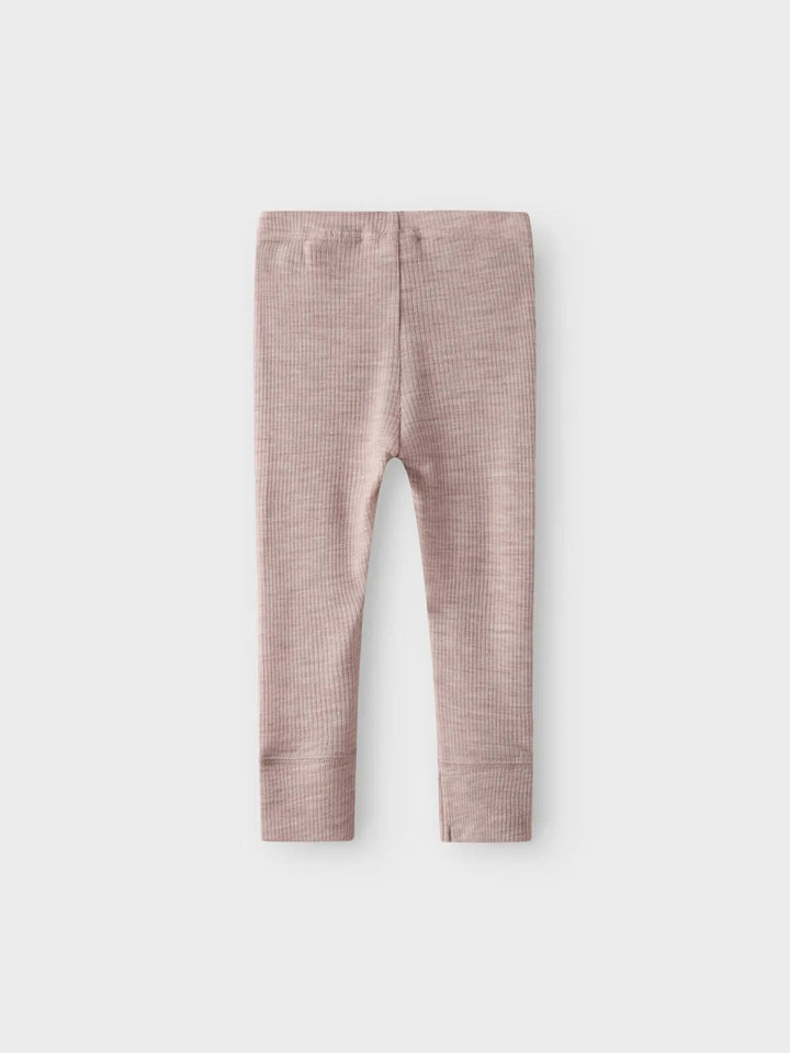 name it baby WAX WOOL RIB LEGGING NOOS - Shadow Gray | Torgunns Barneklær AS