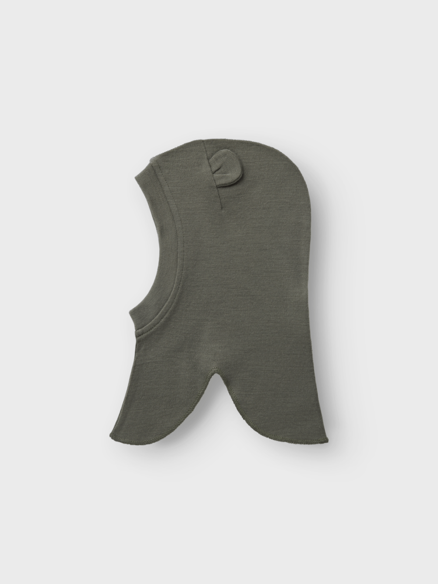 name it baby WILLIT WOOL BALACLAVA W/EARS - Mulled Basil | Torgunns Barneklær AS