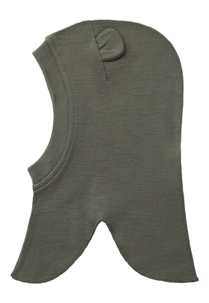 name it baby WILLIT WOOL BALACLAVA W/EARS - Mulled Basil | Torgunns Barneklær AS