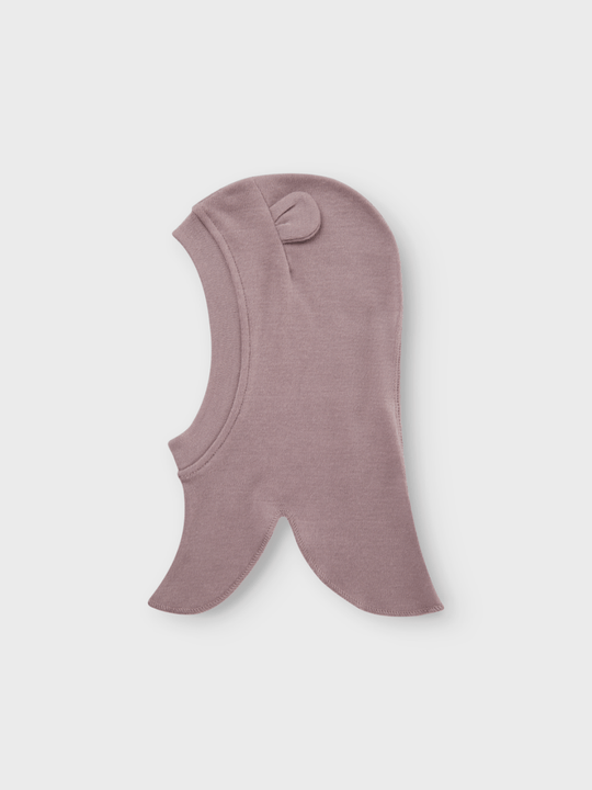 name it baby WILLIT WOOL BALACLAVA W/EARS - Purple Dove | Torgunns Barneklær AS