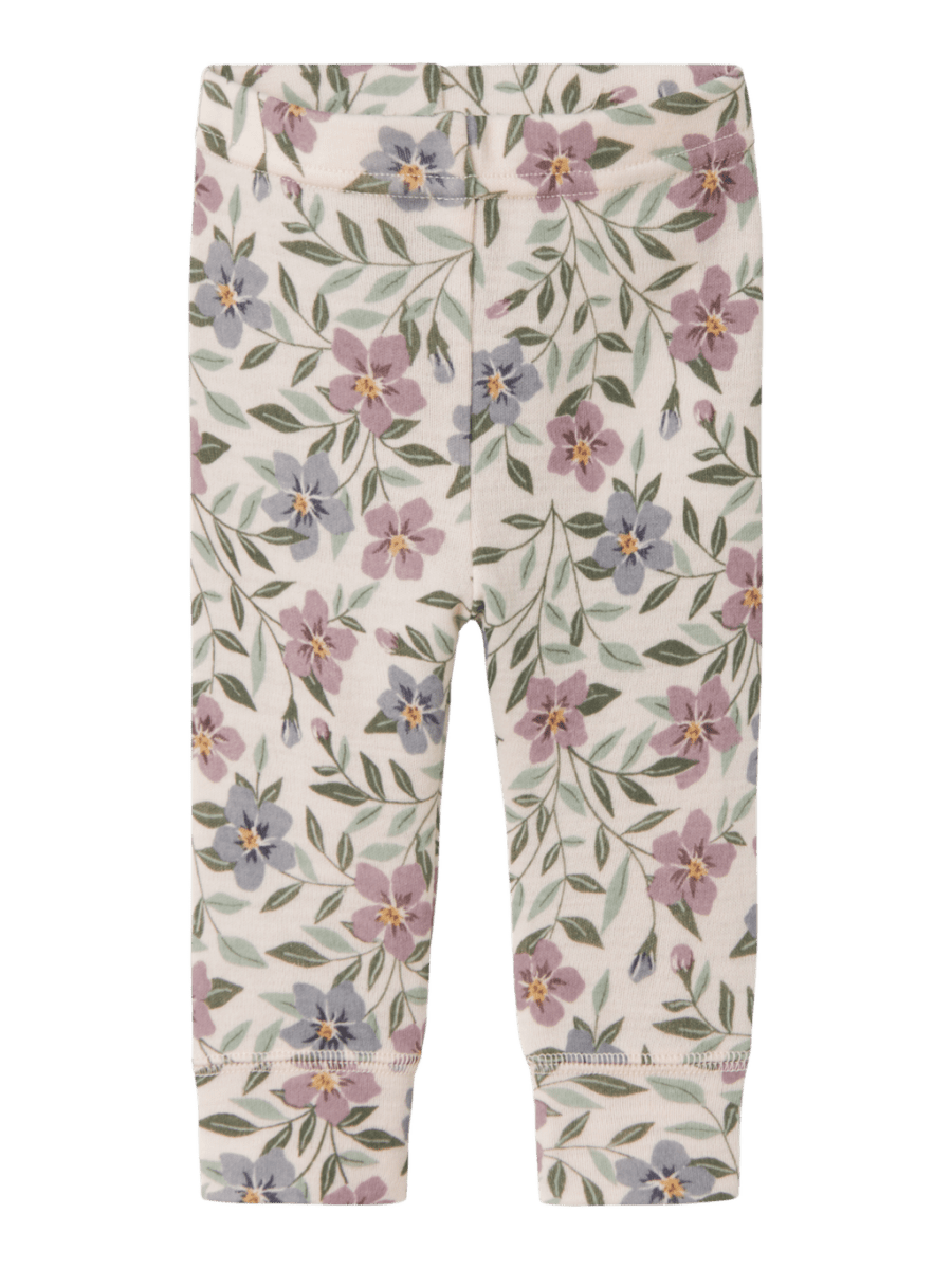 name it baby WILLOW WOOL LEGGING - Lilac Ash AOP | Torgunns Barneklær AS