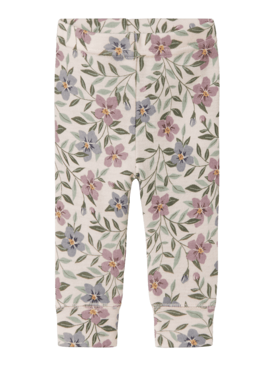 name it baby WILLOW WOOL LEGGING - Lilac Ash AOP | Torgunns Barneklær AS