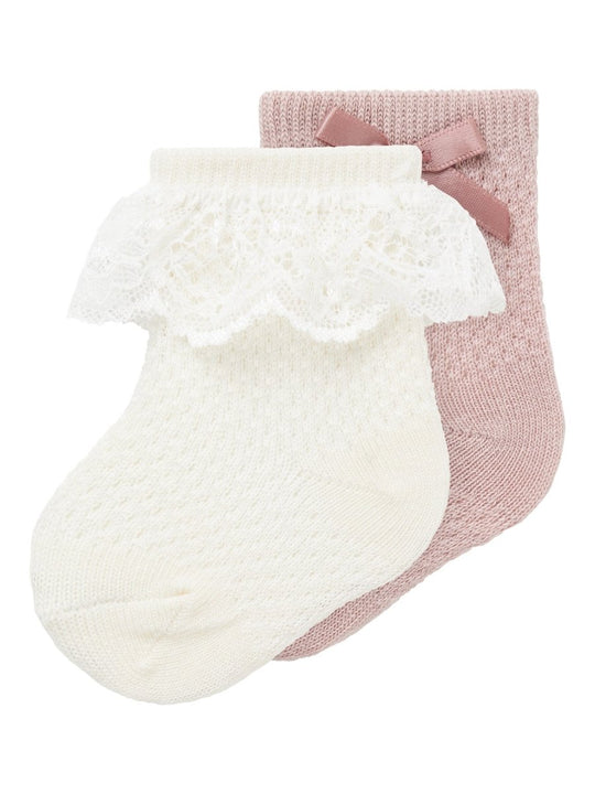 name it baby WOOL WAKMA STRUCTURE 2PK SOCK - Shadow Gray | Torgunns Barneklær AS