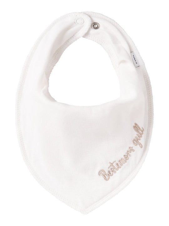 name it baby YATTE SCARF BIB - Snow White | Bestemors gull | Torgunns Barneklær AS