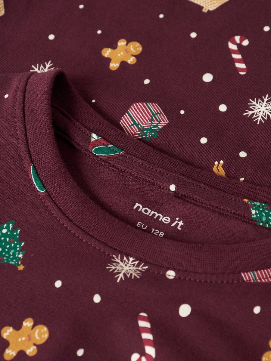 name it kids VISMAS JULEPYSJ - Burgundy | Torgunns Barneklær AS