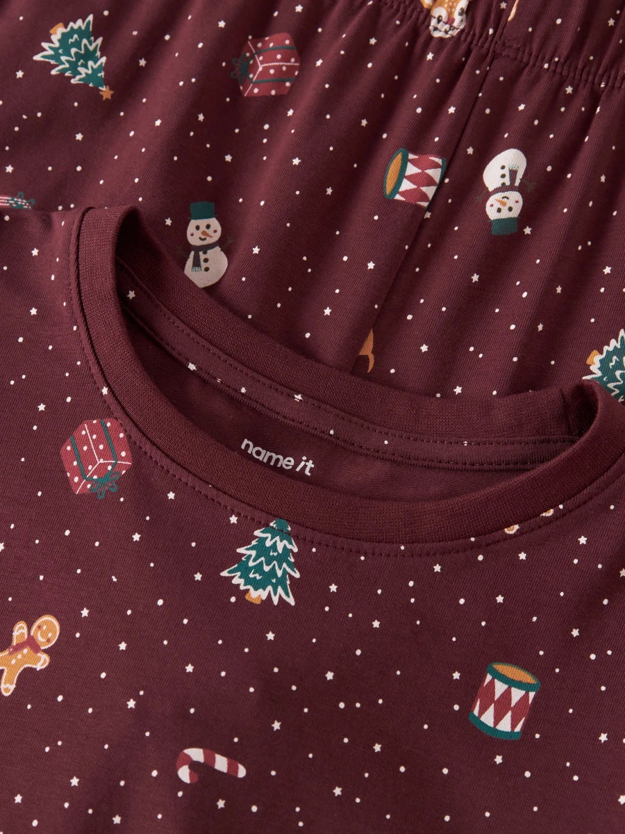 name it kids VISMAS nattsett - Burgundy | Jul | Torgunns Barneklær AS