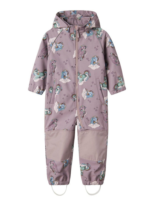 name it mini ALFA08 SOFTSHELL SUIT - Purple Dove | UNICORNS | Torgunns Barneklær AS