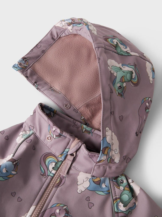 name it mini ALFA08 SOFTSHELL SUIT - Purple Dove | UNICORNS | Torgunns Barneklær AS