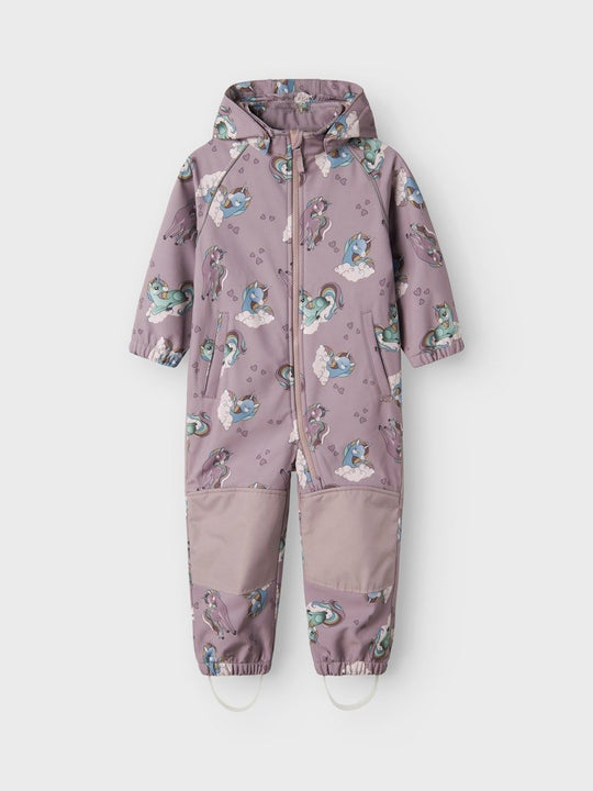 name it mini ALFA08 SOFTSHELL SUIT - Purple Dove | UNICORNS | Torgunns Barneklær AS