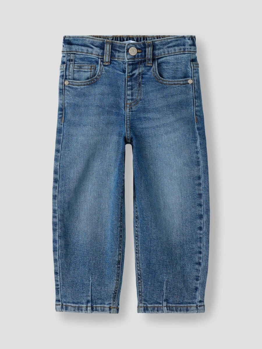 name it mini BELLA Barrel Jeans - Medium Blue Denim | Torgunns Barneklær AS