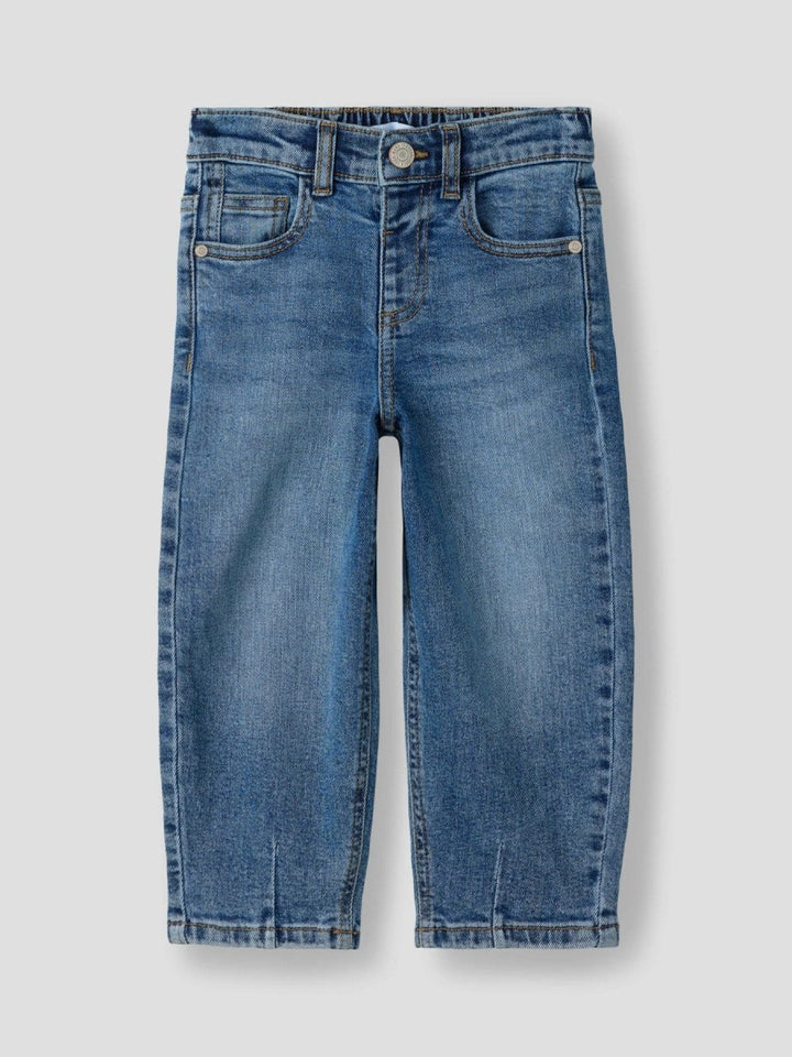 name it mini BELLA Barrel Jeans - Medium Blue Denim | Torgunns Barneklær AS
