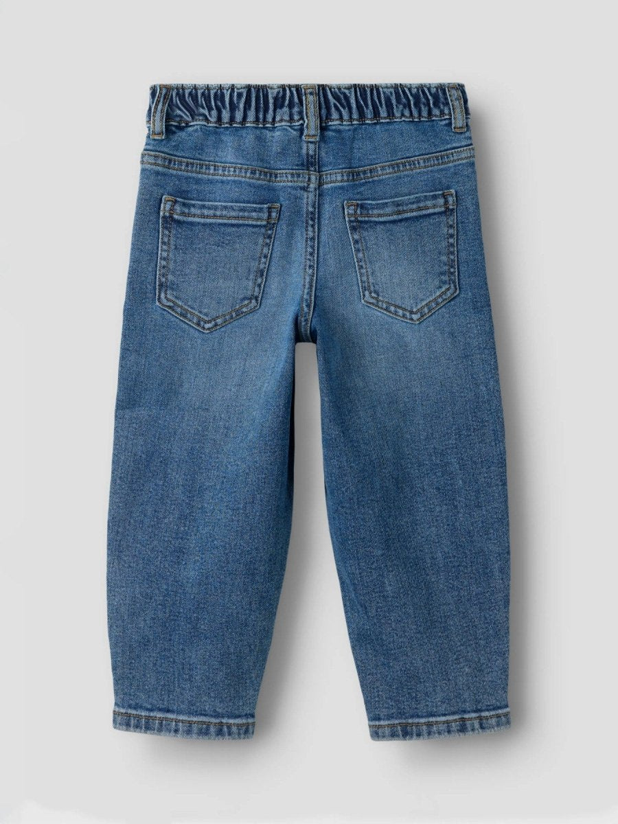 name it mini BELLA Barrel Jeans - Medium Blue Denim | Torgunns Barneklær AS