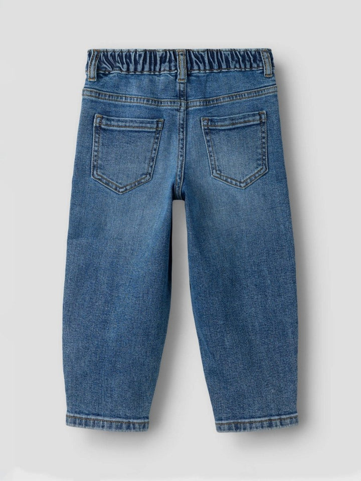 name it mini BELLA Barrel Jeans - Medium Blue Denim | Torgunns Barneklær AS