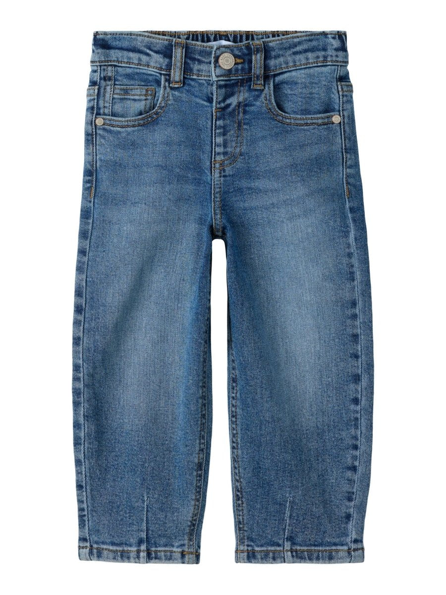 name it mini BELLA Barrel Jeans - Medium Blue Denim | Torgunns Barneklær AS