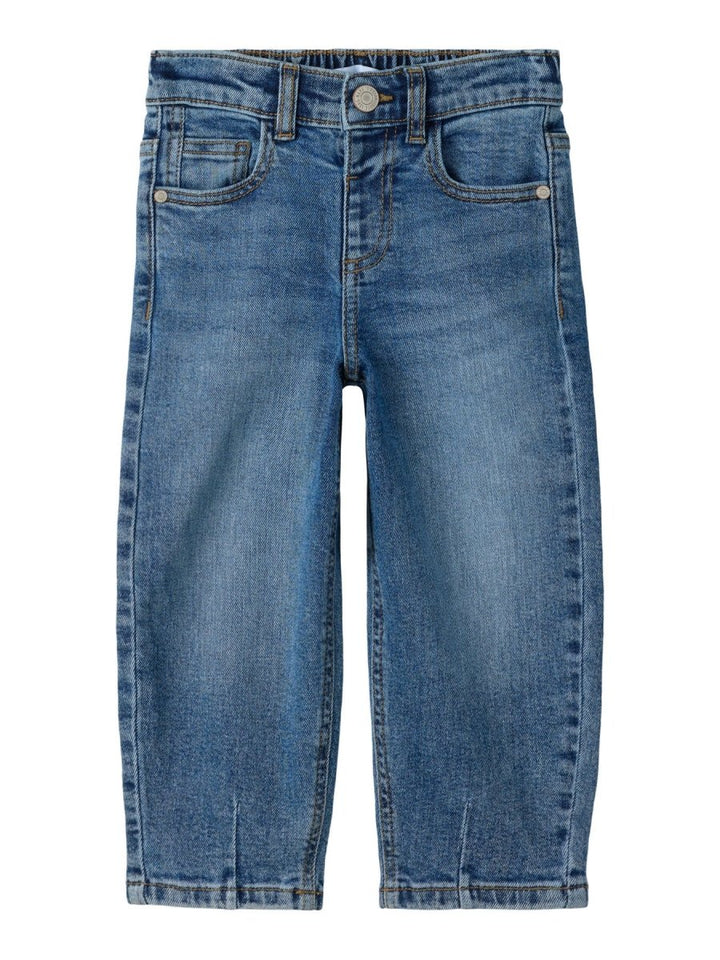 name it mini BELLA Barrel Jeans - Medium Blue Denim | Torgunns Barneklær AS