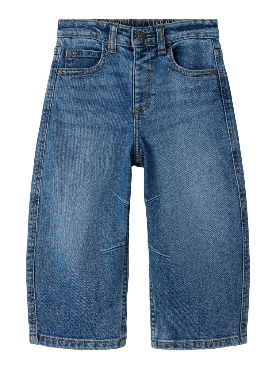 name it mini BEN Barrel Jeans - Medium Blue Denim | Torgunns Barneklær AS