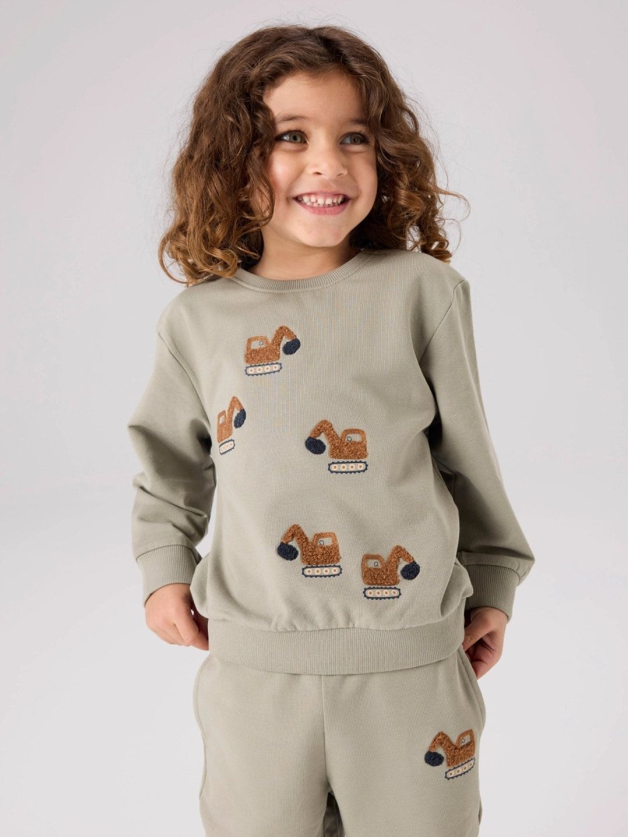 name it mini BERNHARD LS NREG SWEAT - Shadow | Torgunns Barneklær AS