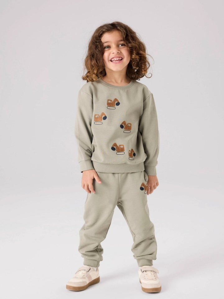 name it mini BERNHARD LS NREG SWEAT - Shadow | Torgunns Barneklær AS