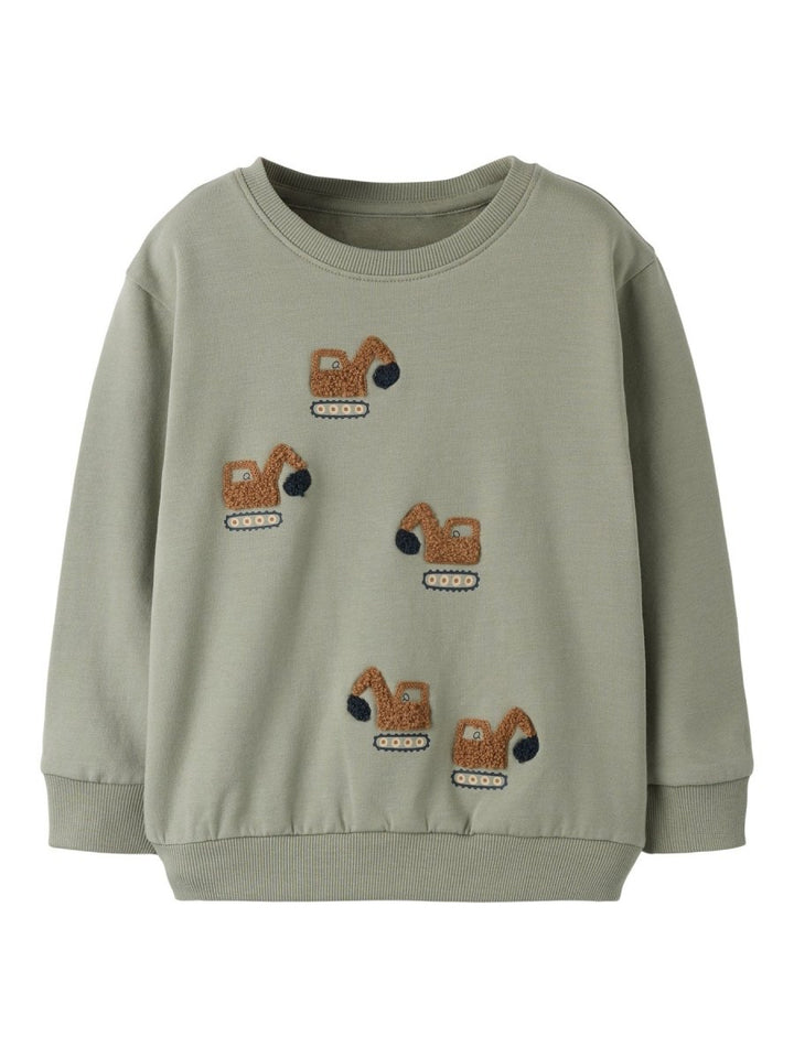 name it mini BERNHARD LS NREG SWEAT - Shadow | Torgunns Barneklær AS