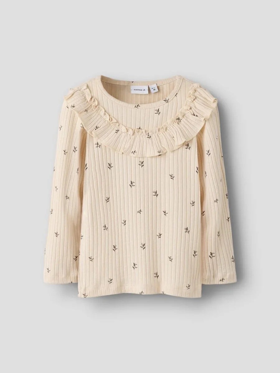 name it mini BESSA LS SLIM TOP - Buttercream | Torgunns Barneklær AS