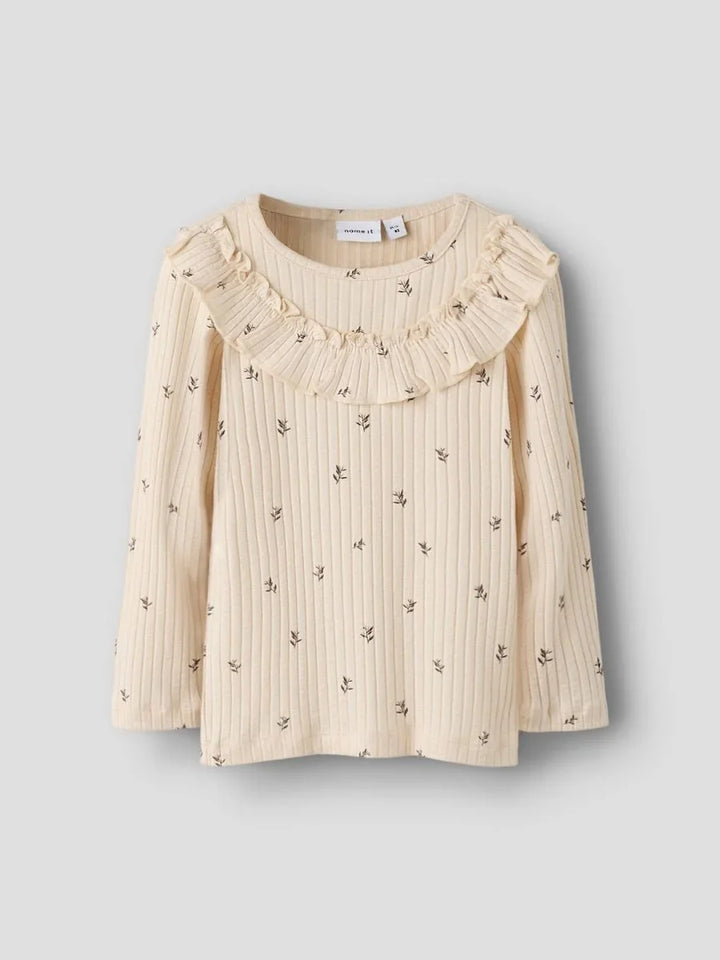 name it mini BESSA LS SLIM TOP - Buttercream | Torgunns Barneklær AS