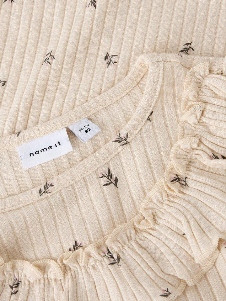 name it mini BESSA LS SLIM TOP - Buttercream | Torgunns Barneklær AS
