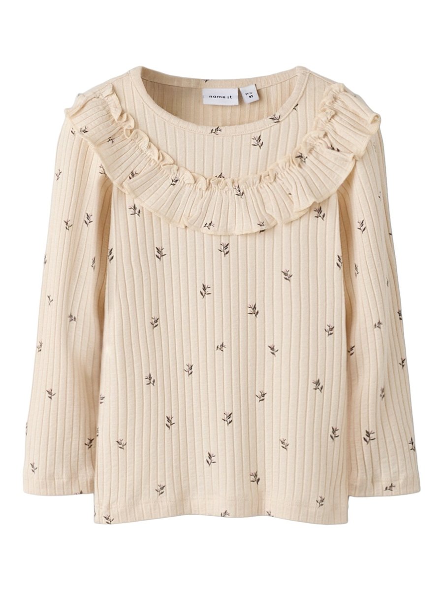 name it mini BESSA LS SLIM TOP - Buttercream | Torgunns Barneklær AS