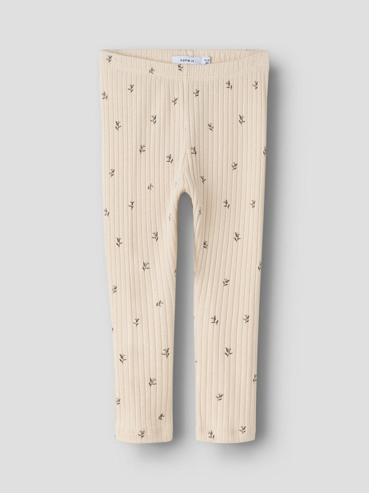 name it mini BESSA SLIM LEGGING - Buttercream | Torgunns Barneklær AS