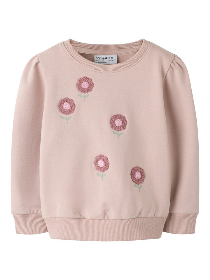 name it mini BRIANA LS SWEAT - Shadow Gray | Torgunns Barneklær AS