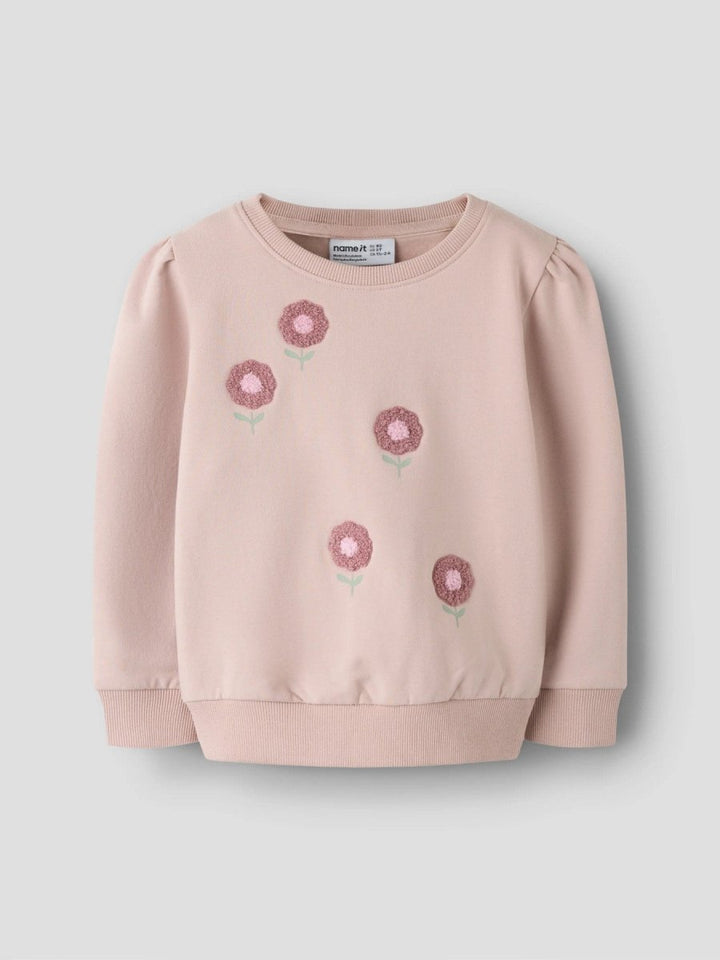 name it mini BRIANA LS SWEAT - Shadow Gray | Torgunns Barneklær AS