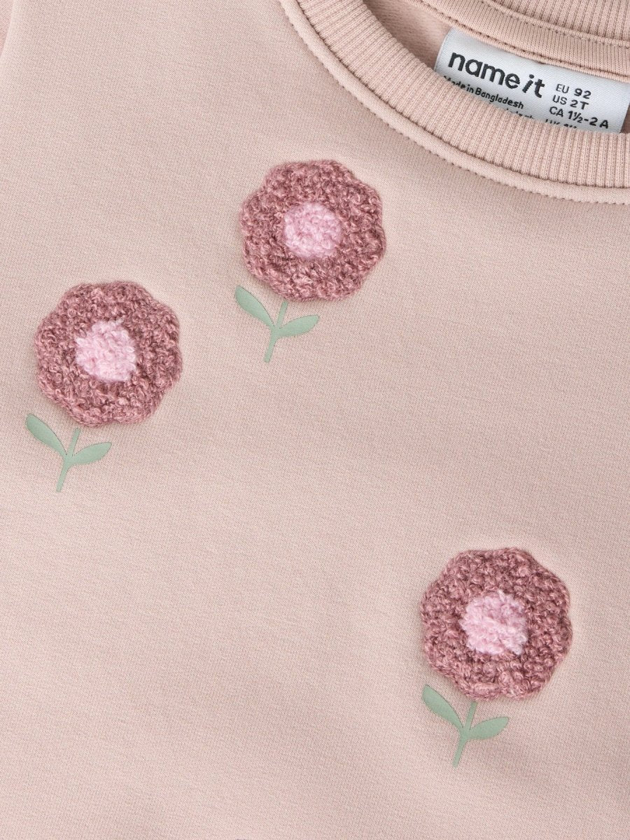 name it mini BRIANA LS SWEAT - Shadow Gray | Torgunns Barneklær AS