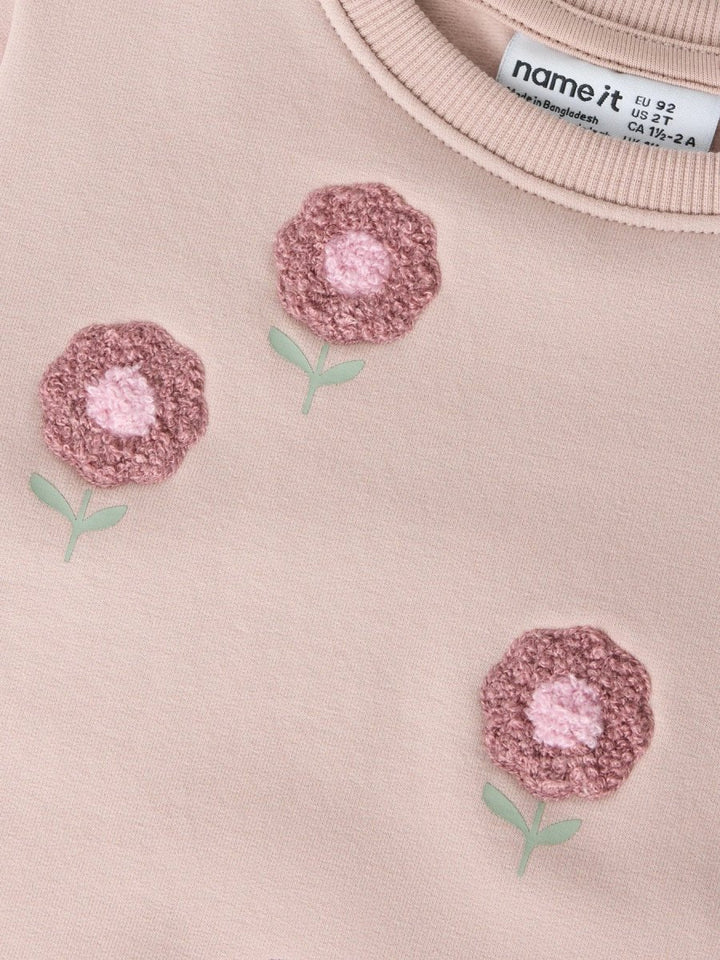 name it mini BRIANA LS SWEAT - Shadow Gray | Torgunns Barneklær AS