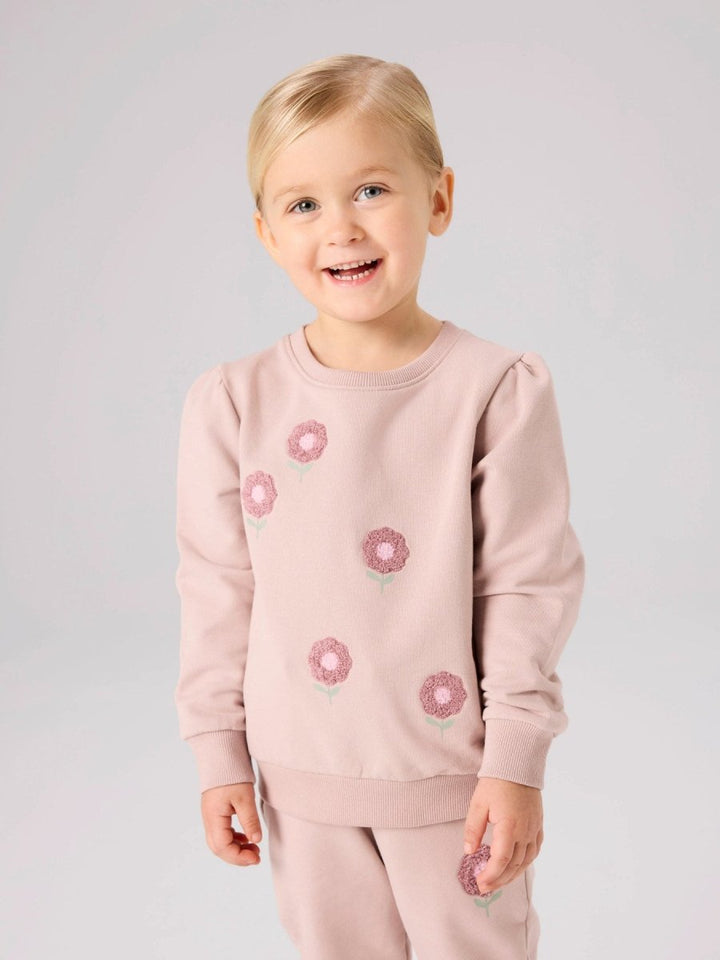 name it mini BRIANA LS SWEAT - Shadow Gray | Torgunns Barneklær AS