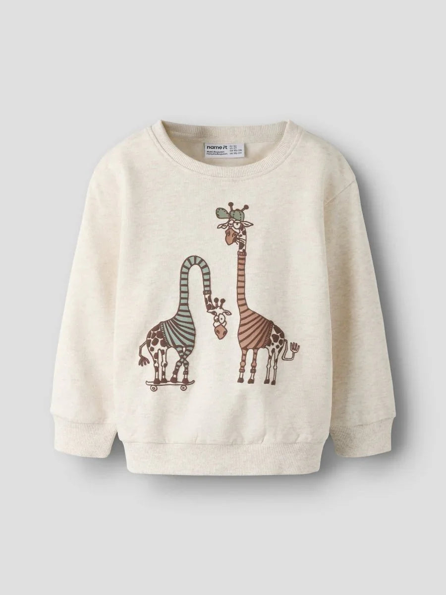 Myk barnesweater med sjove giraffer, perfekt barneklær for 0-8 år