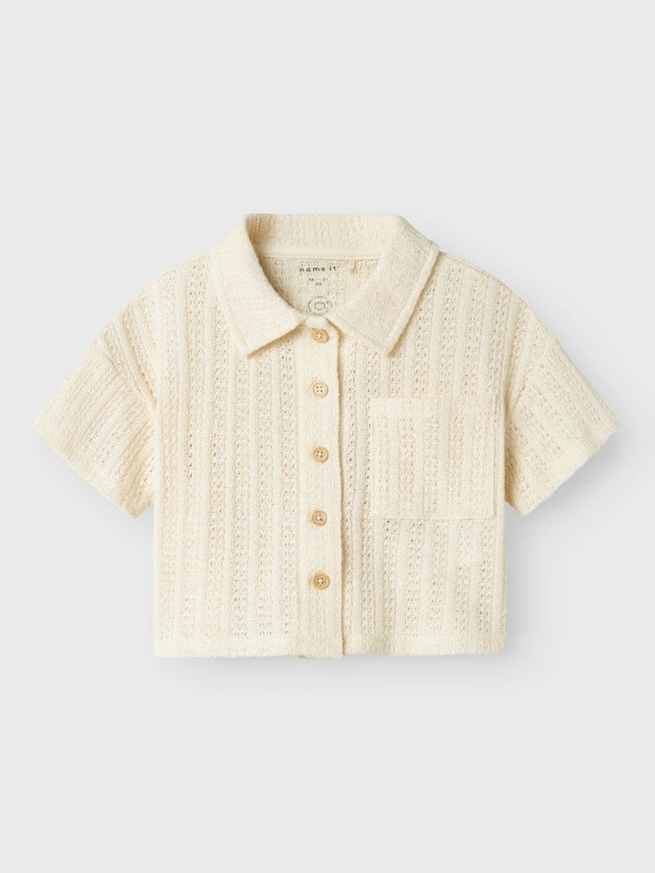 name it mini FEEL SS SHORT SHIRT - Summer Sand | Torgunns Barneklær AS
