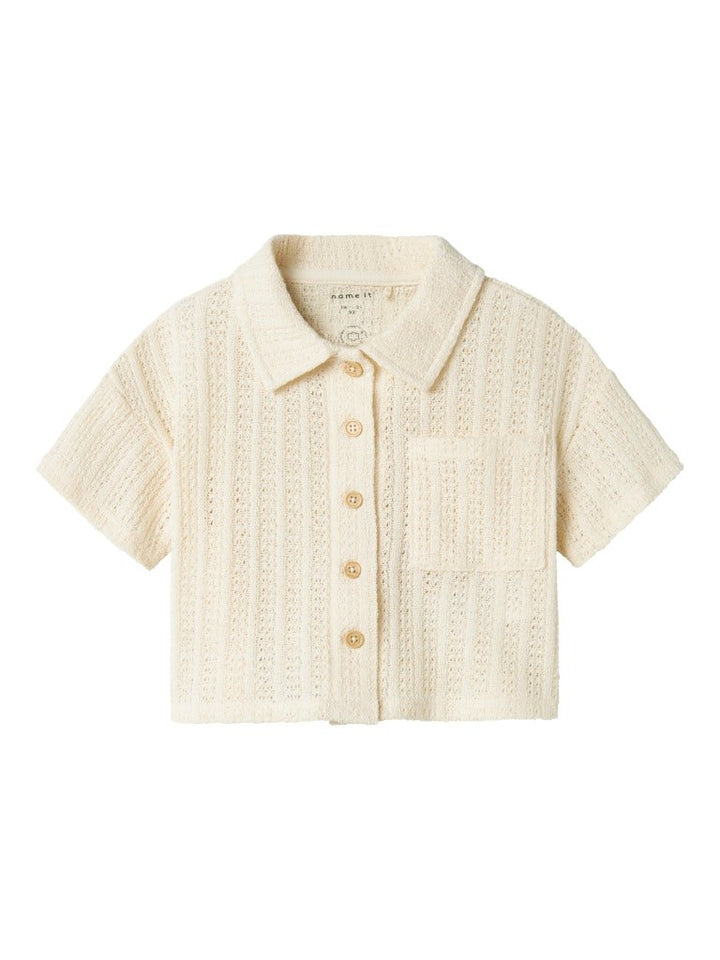 name it mini FEEL SS SHORT SHIRT - Summer Sand | Torgunns Barneklær AS