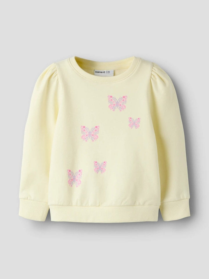 name it mini FILUKKA LS SWEAT - Pear Sorbet | Torgunns Barneklær AS