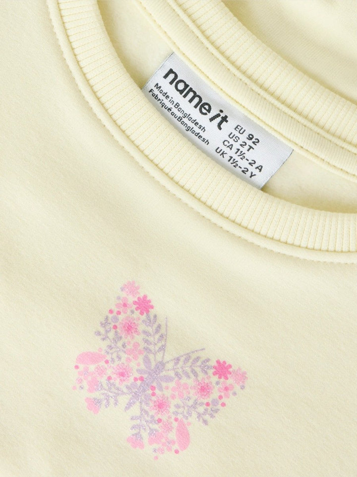 name it mini FILUKKA LS SWEAT - Pear Sorbet | Torgunns Barneklær AS