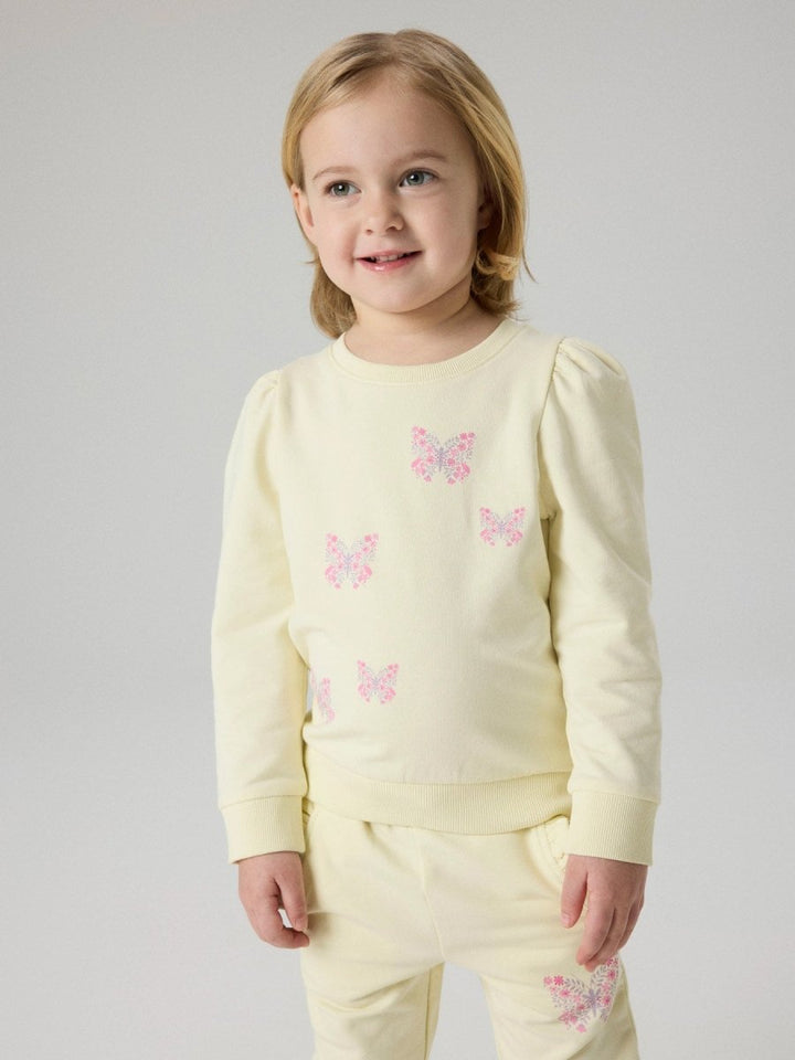 name it mini FILUKKA LS SWEAT - Pear Sorbet | Torgunns Barneklær AS