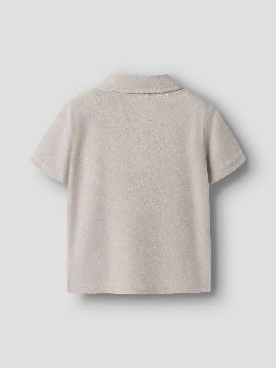 name it mini FINTI SS TERRY POLO - Chateau Gray | Torgunns Barneklær AS