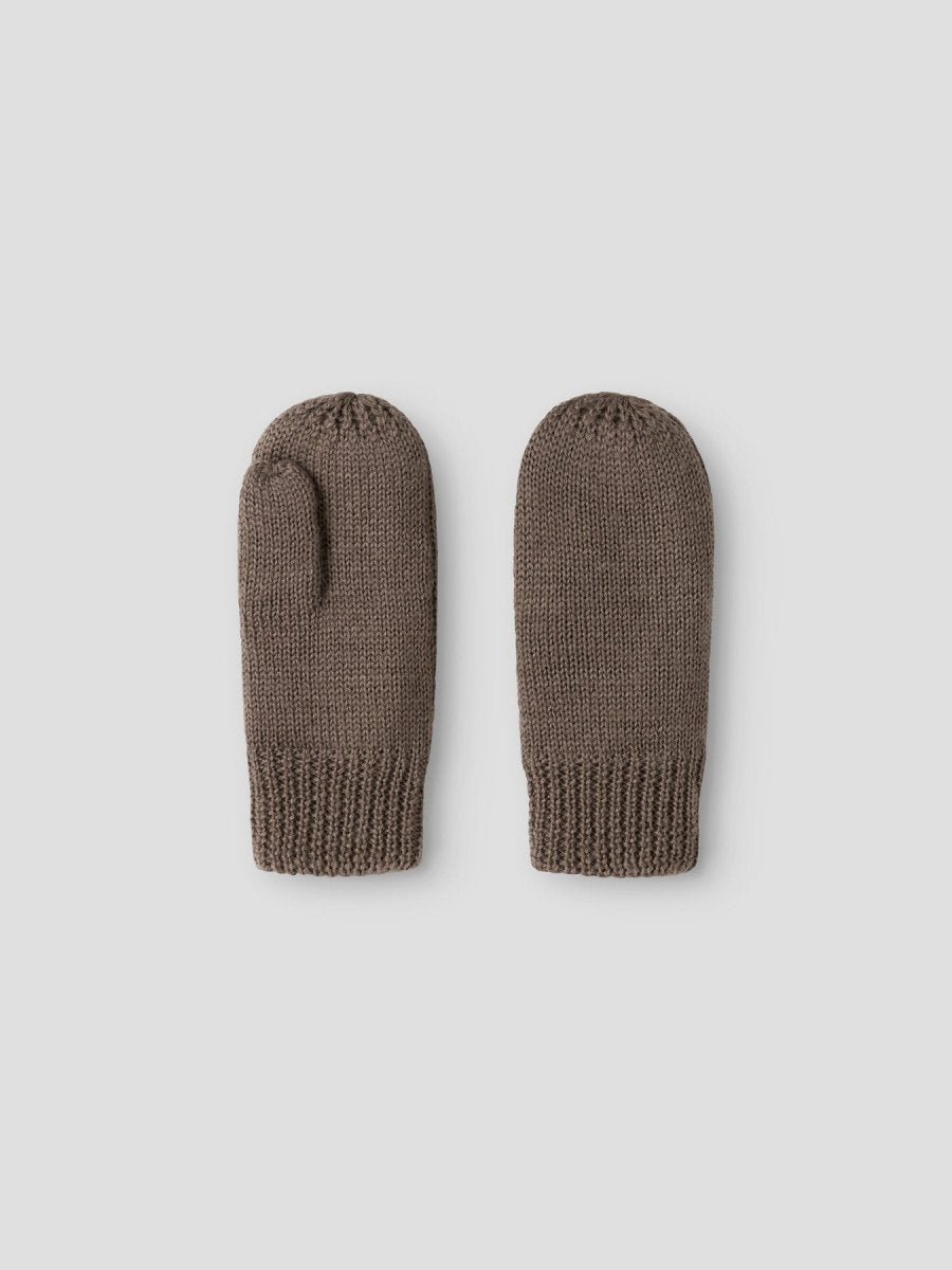 name it mini FLASH WOOL MITTEN 3FO - Walnut | Torgunns Barneklær AS