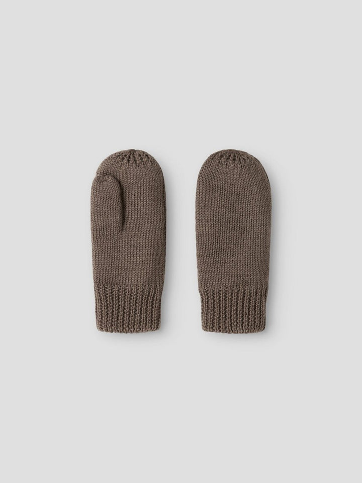 name it mini FLASH WOOL MITTEN 3FO - Walnut | Torgunns Barneklær AS