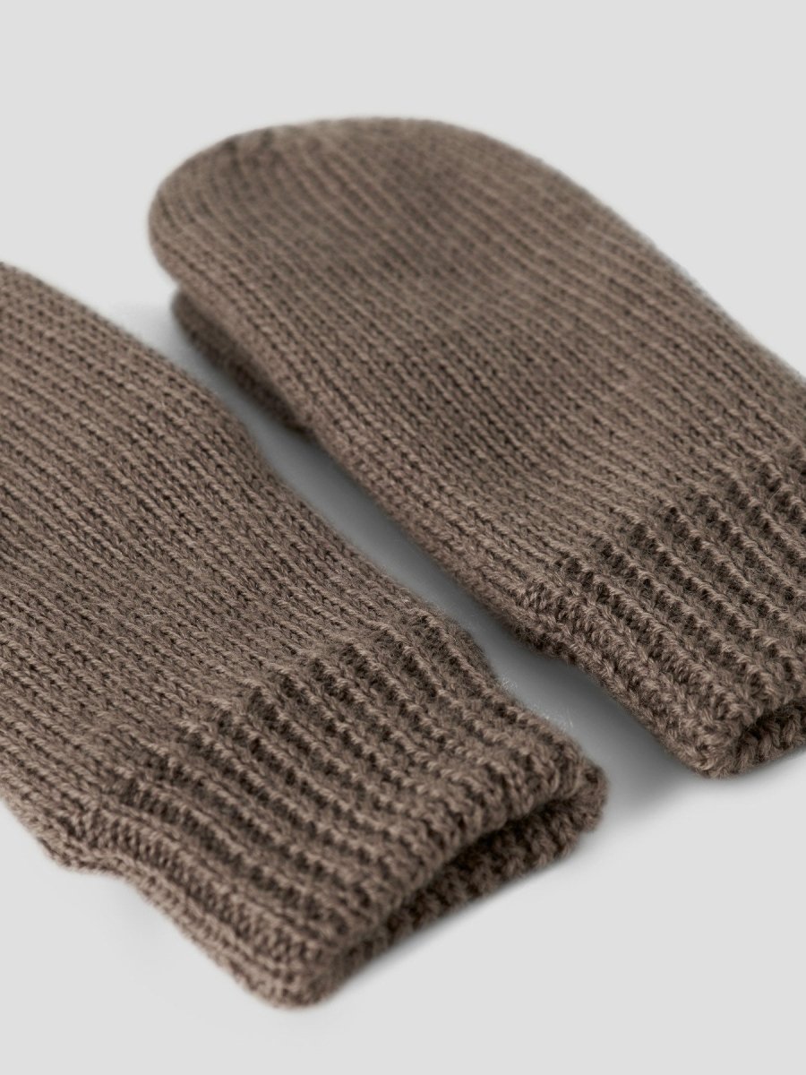 name it mini FLASH WOOL MITTEN 3FO - Walnut | Torgunns Barneklær AS